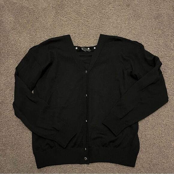 Alexander Wang Tulle Open Back Merino Wool Cardigan - Picture 5 of 9